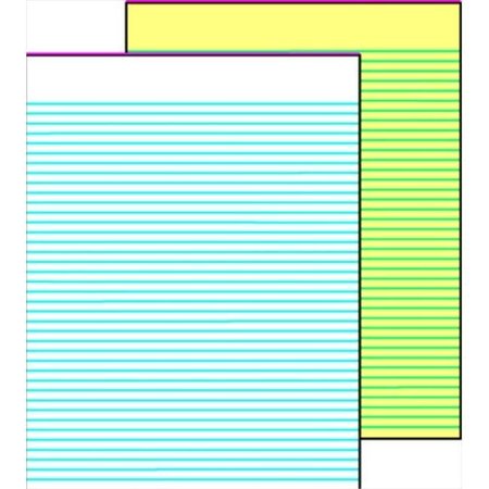 SCHOOL SMART School Smart 085278 Gummed Ruled Writing Pad; 8.5 x 11 In; 15 Lb; 50 Sheets; Sulphite Bond Paper; Canary; Pack 12 85278